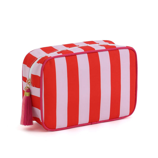 Bolsa de maquillaje a rayas, bolsa organizadora de cosmético