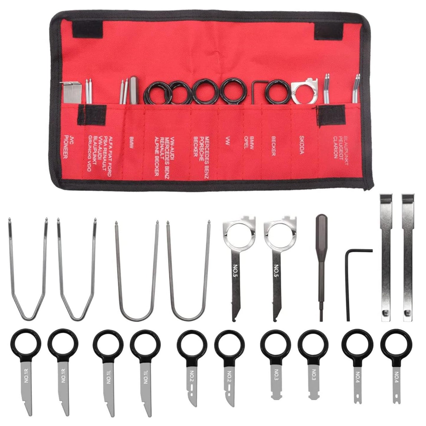 Kit de herramientas de extracción de radio de 20 piezas, kit