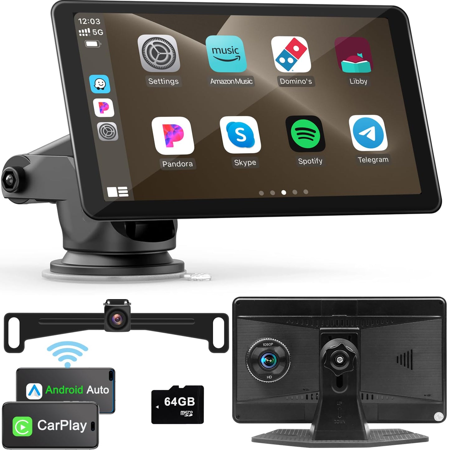 Pantalla portátil Apple Carplay para automóvil, Apple Carpla