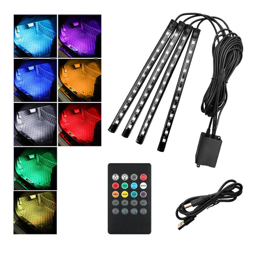 RBG - Luces interiores LED para automóvil, 48 luces LED mult
