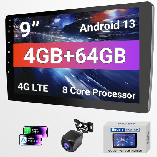 [Pantalla táctil HD 720P de 9 pulgadas] Android 13 estéreo p