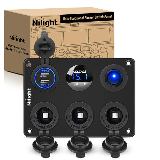 Nilight Enchufe dual para encendedor de cigarrillos con cabl