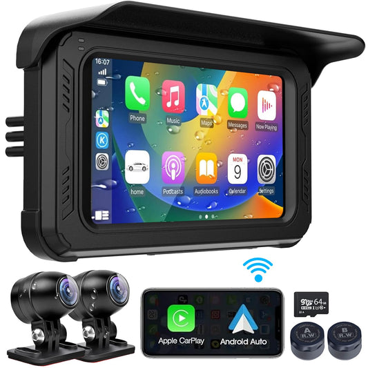 Carplay motocicleta DVR inalámbrica Carplay GPS navegación m