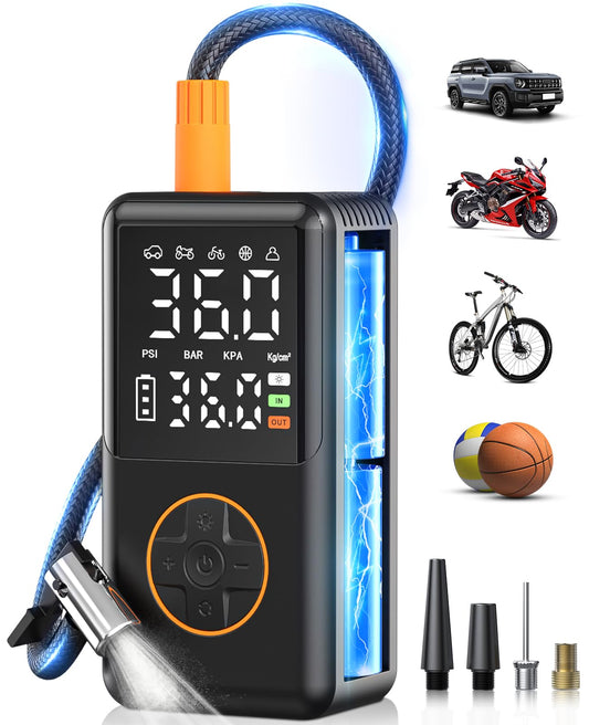 Tire Inflator Portable Air Compressor with Upgrade Dual Scre