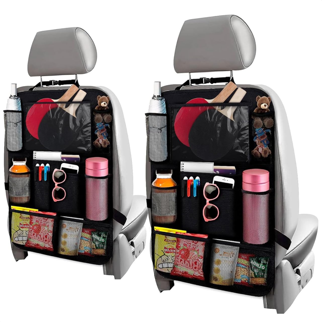 Organizador de asiento trasero de automóvil de 2 piezas, org