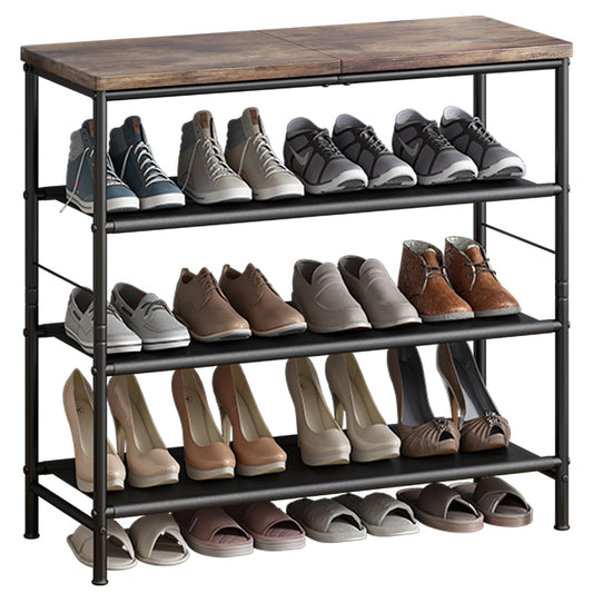 Zapatero organizador de 4 niveles de metal con tablero indus