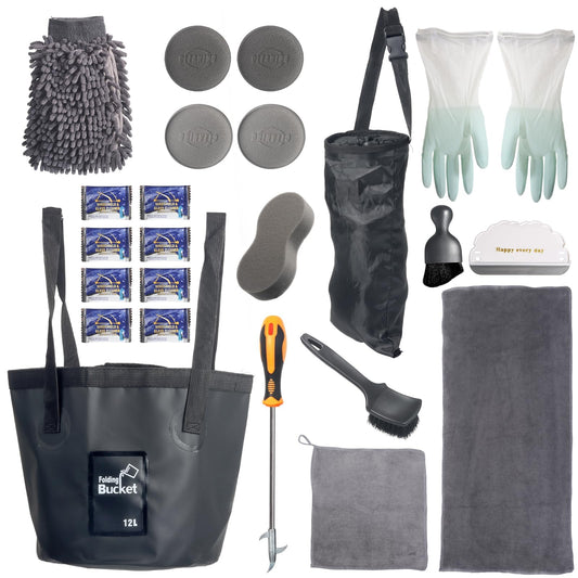 Kit de limpieza para detalles de automóvil de 24 piezas, sum