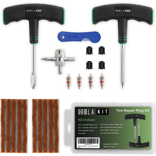 HolaKit Kit de tapones para neumáticos, kit de reparación de
