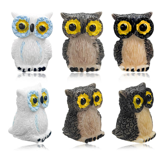 6 piezas de mini búho decoración de tablero de automóvil, li