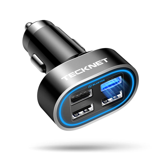 TECKNET Cargador de coche USB 54W 4-Port Car Phone Charger A