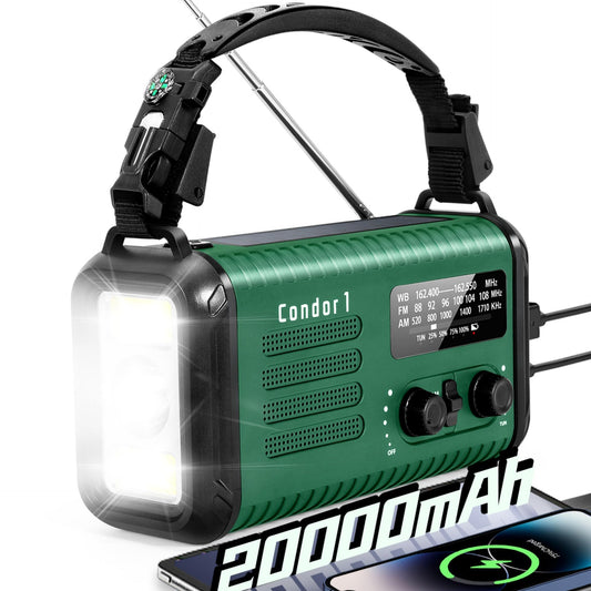 Radio de manivela de emergencia, 20000 mAh / 74000 mWh, radi