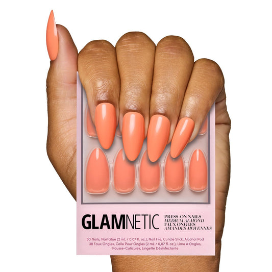 Glamnetic Uñas a presión – Mandarina suave | Naranja almendr