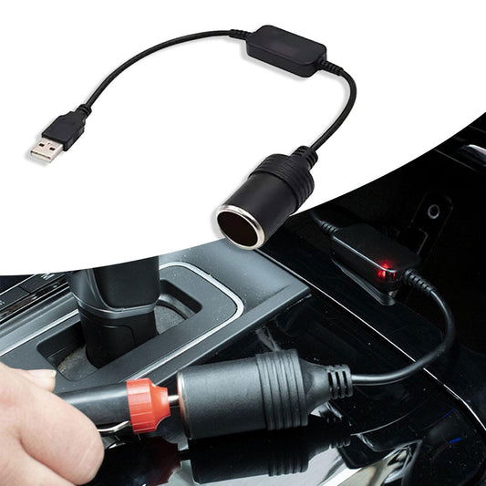 1 cable USB para automóvil, adaptador convertidor hembra de
