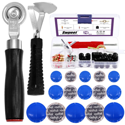 Swpeet Kit de herramientas de rodillo de parche de neumático