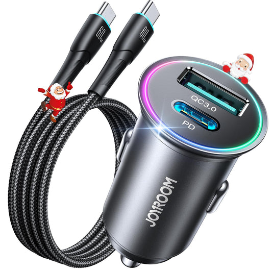 Cargador de coche rápido de 60 W, adaptador de encendedor de