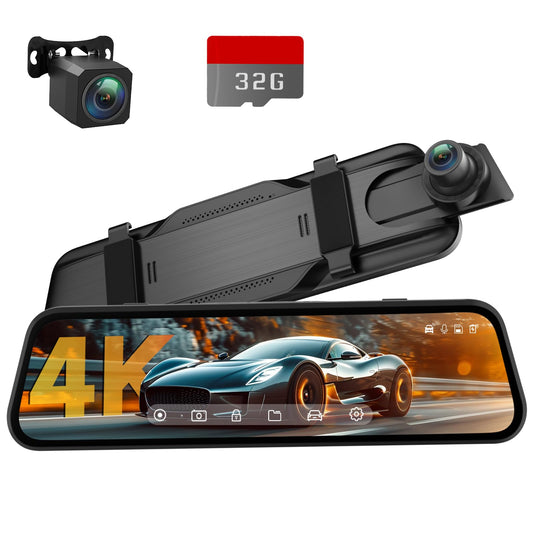 Cámara de espejo retrovisor 4K, cámara de tablero de espejo