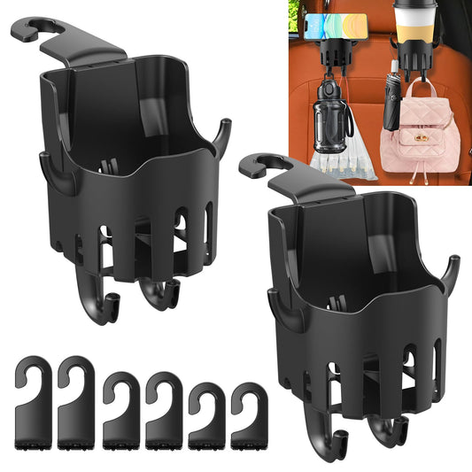 2 portavasos para automóvil, ganchos de asiento de automóvil