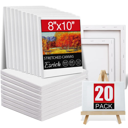 Paquete de 20 lienzos para pintar con 8 x 10 pulgadas, lienz