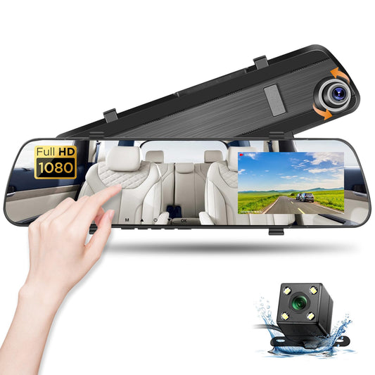 Podofo Cámara de tablero de espejo para automóviles, espejo