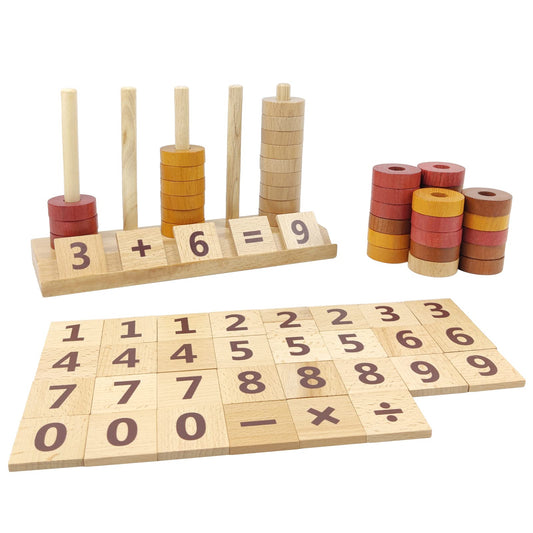 Xylolin Juguetes Montessori para niños pequeños, bloques de números ma