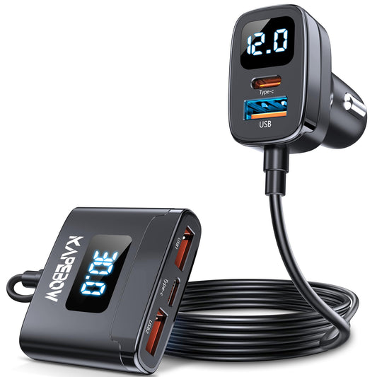 kapebow - Cargador de coche USB C de carga rápida de 78 W, c