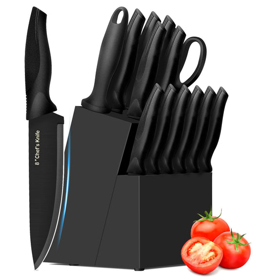 XANAPON Juego de cuchillos de cocina de 14 piezas, acero ino