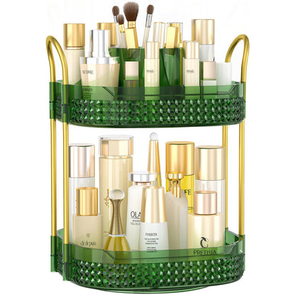 Organizador de maquillaje giratorio de 360° de 2 niveles, gr
