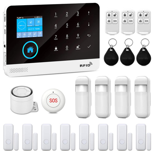 YBJ Kit de 21 piezas de sistema de alarma WiFi para segurida