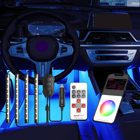 Torchbeam Luces interiores RGB para automóvil, luces LED de