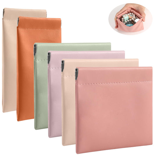 Paquete de 6 bolsas pequeñas con cierre a presión para bolso