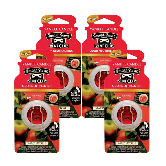 Yankee Candles - Ambientador para auto, 4 unidades, Macintos