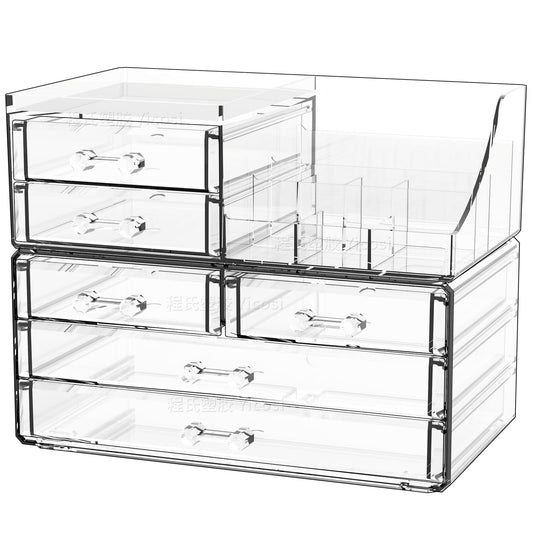 Cq acrylic Organizadores de maquillaje para tocador con 6 ca