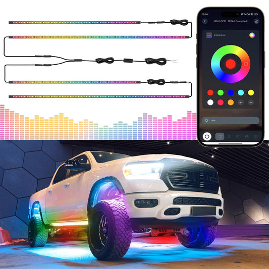 Livtee Kit de luces LED Underglow, tira de luces RGB con con
