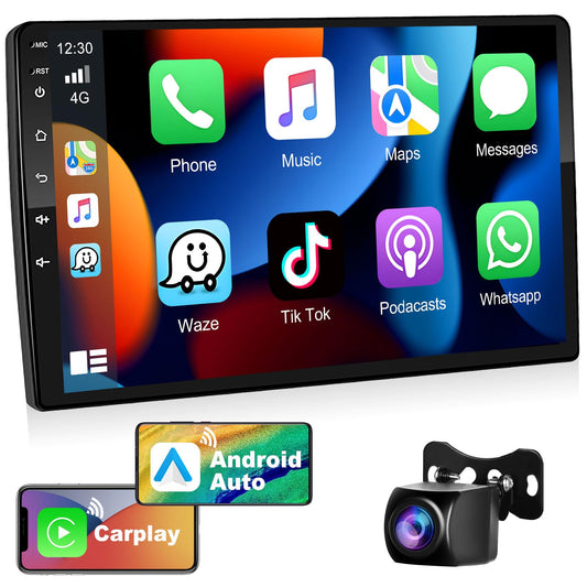 Podofo Estéreo de auto de doble DIN de 2+32G con Apple Carpl