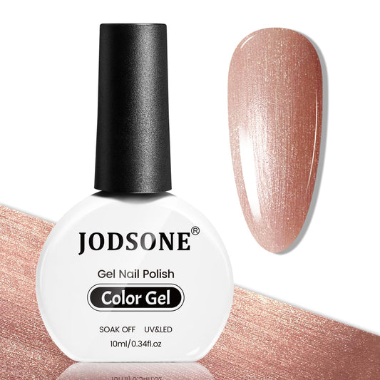 JODSONE Esmalte de uñas de gel de oro rosa de 0.3 fl oz, esm