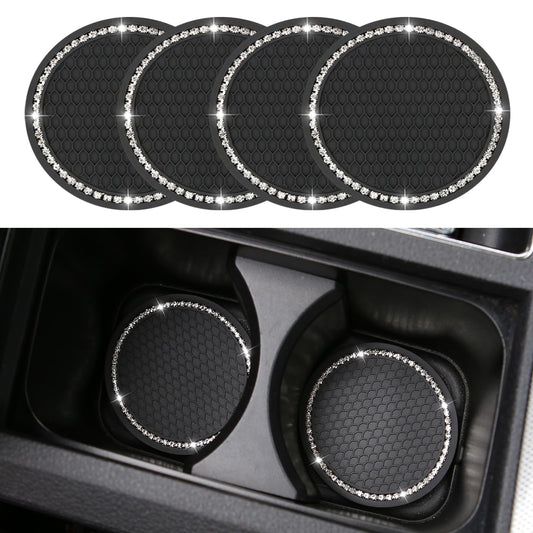 Paquete de 4 posavasos brillantes para automóvil, de 2.75 pu