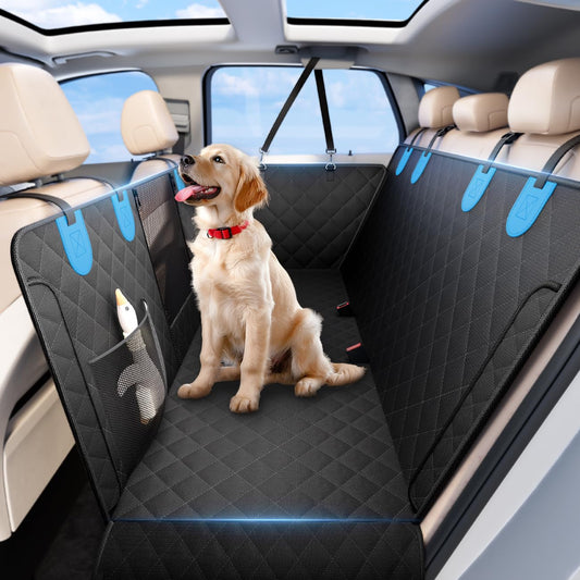 Funda de asiento de automóvil para perro negro y azul para a