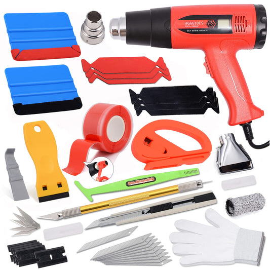 NEWISHTOOL Kit de envoltura de coche pistola de calor para a