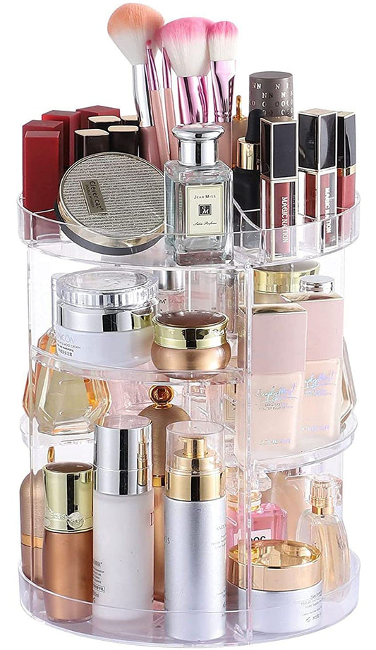 Cq acrylic Organizador de maquillaje giratorio de 360 grados