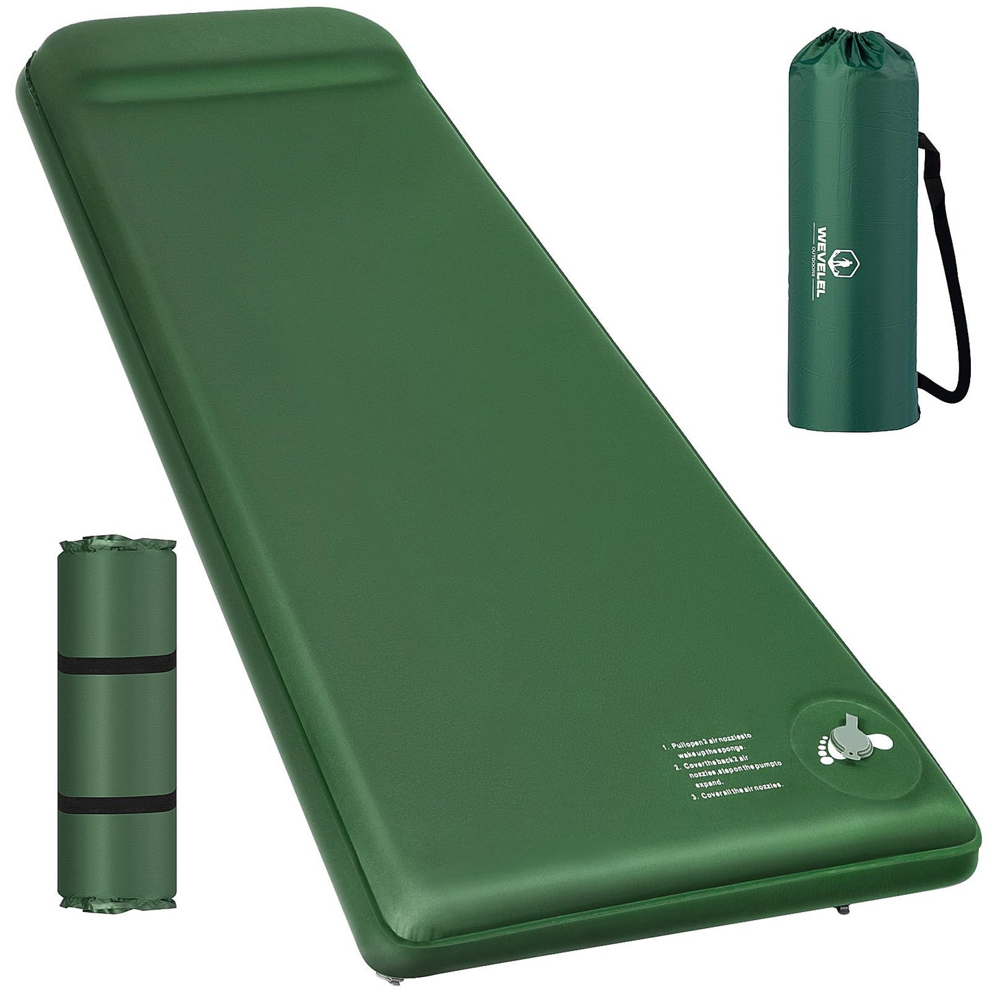 Memory Sleeping Pad, 3.1" Ultra-Thick Sleeping Mats for Camp