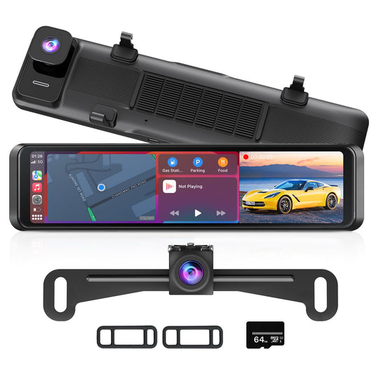 Cámara de espejo retrovisor 4K con Carplay y Android Auto: 1