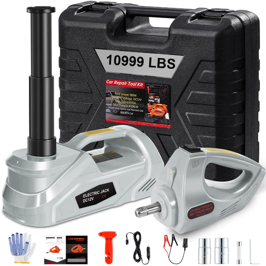 Kit de gato eléctrico para automóvil con llave de impacto, 5