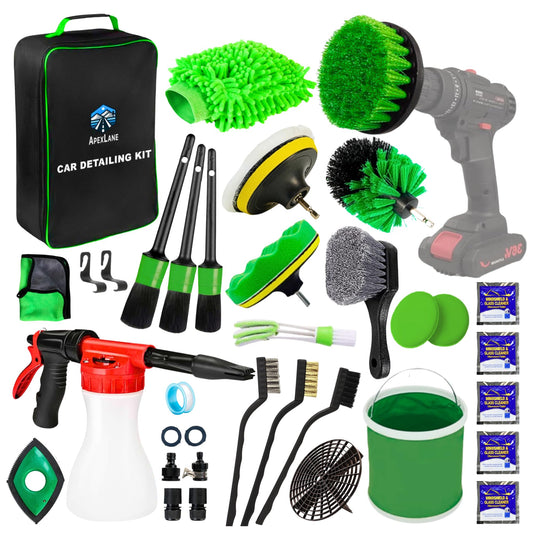 Kit de 31 piezas de detallado de coche, juego de cepillos pa