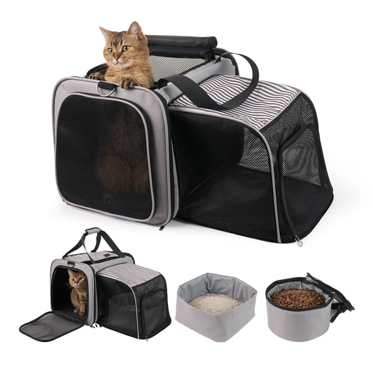 Transportador de gatos con caja de arena, transportador de v