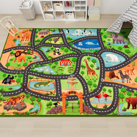 Alfombra de juegos para niños, 59 x 39.4 pulgadas, mapa de r