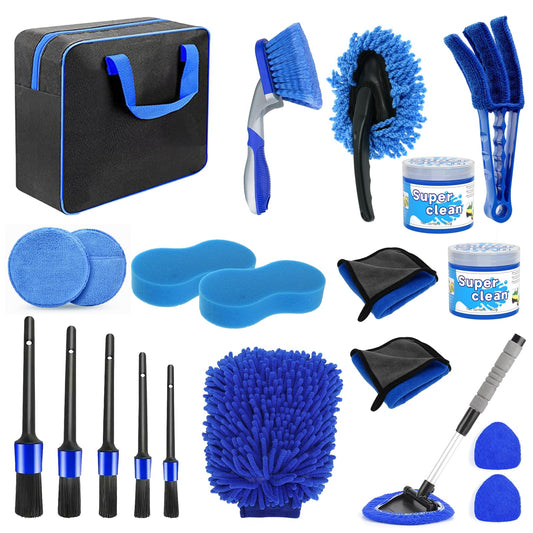 Kit de 20 piezas de detallado de automóvil, juego de cepillo