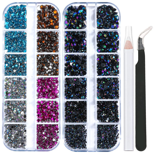 2 paquetes de diamantes de imitación con parte trasera plana
