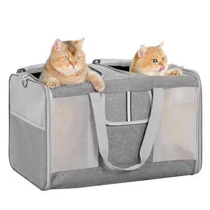 Transportador de gatos extragrande para 2 gatos, 24 x 14 x 1