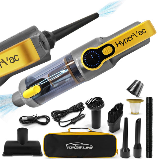 HyperVac - Aspiradora inalámbrica de mano 2 en 1 para automó