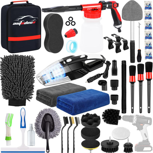 AUTODECO Kit de limpieza de 40 piezas para lavado de autos,